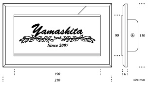190タイプ表札図面 190タイプ表札図面