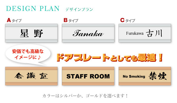 ルームプレートSのデザインプラン