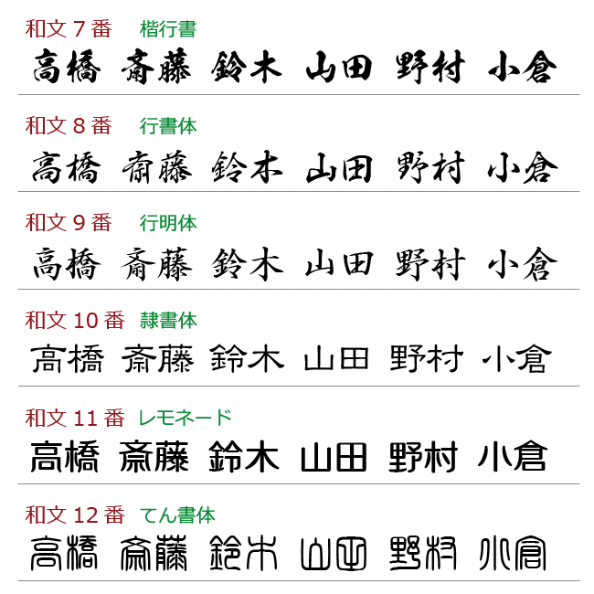 和文7～12番