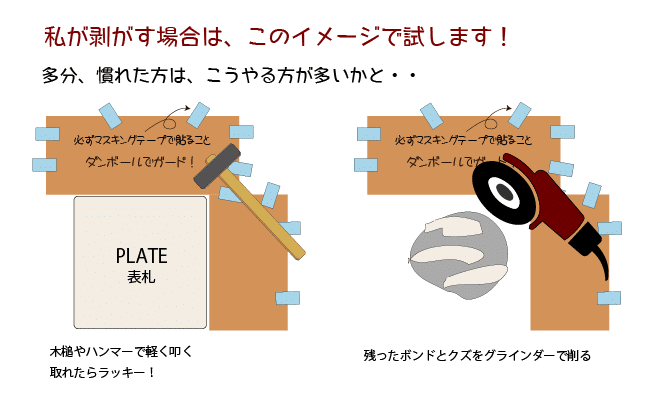 ボンド接着表札の剥がし方 撤去方法 表札工房 クランジュ